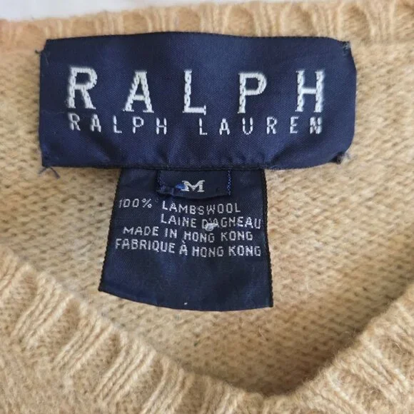 Ralph Lauren Black Label Tan V-Neck Sweater - Picture 3 of 4